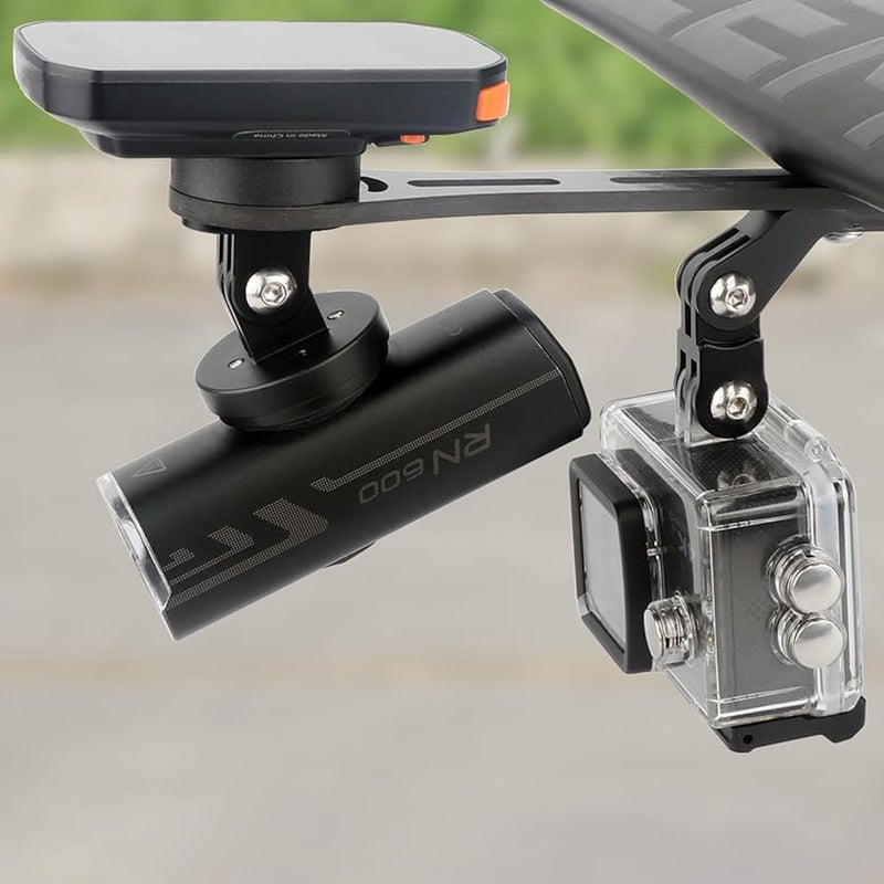 Universal Bike Handlebar Mount for Cycling Computer and Headlight Black - Image 4